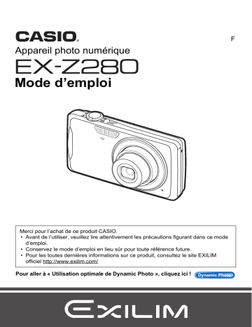 Casio EX-Z280 (Pour les clients américains du nord) Manuel utilisateur | Fixfr