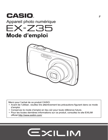 Casio EX-Z35 (Pour les clients américains du nord) Manuel utilisateur | Fixfr