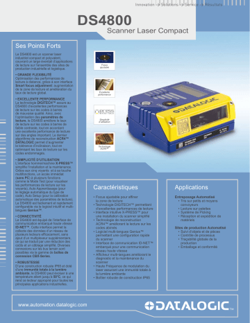 Datalogic Scanning Scanner DS4800 Manuel utilisateur | Fixfr