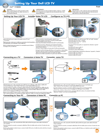 Dell W3000 Flat Panel Television User Manual | Fixfr