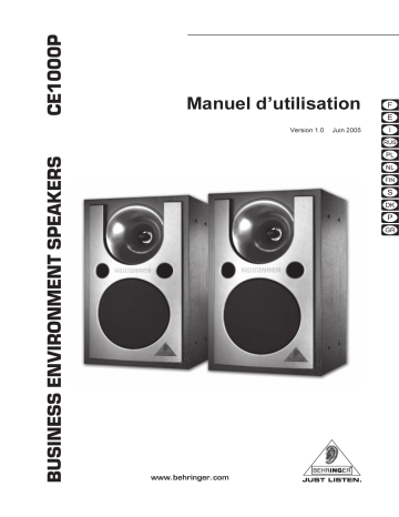 Behringer Speaker CE1000P Manuel utilisateur | Fixfr