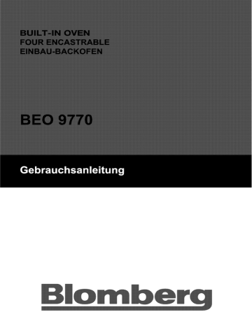 Blomberg BEO 9770 Oven User Manual | Fixfr