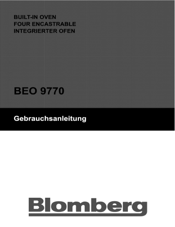 Blomberg BEO 9770 Oven User Manual | Fixfr