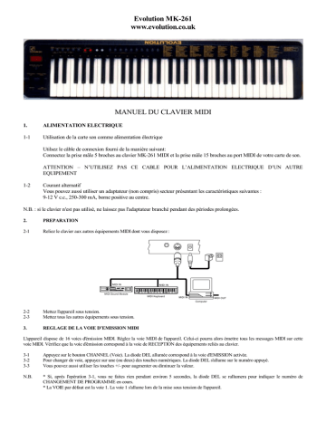 Evolution Technologies ME 102 Electronic Keyboard User Manual | Fixfr