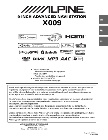 Alpine X009 GPS Receiver User Manual | Fixfr