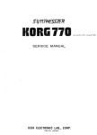 Korg 770 Electronic Keyboard User Manual