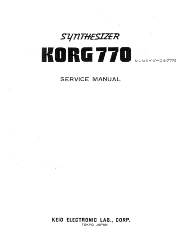 Korg 770 Electronic Keyboard User Manual | Fixfr