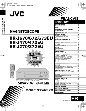 JVC HR-J670 DVD Player User Manual | Fixfr