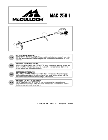 McCulloch Edger MAC 250 L Manuel utilisateur | Fixfr