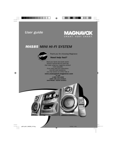 Magnavox MAS85 Stereo System User Manual | Fixfr