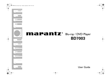Marantz DVD Player BD7003 Manuel utilisateur | Fixfr