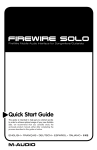 M-Audio FireWire SOLO Network Card User Manual