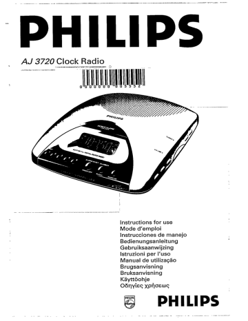 Philips AJ 3720/00 Clock Radio User Manual | Fixfr