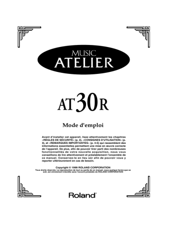 Roland AT30R Electronic Keyboard User Manual | Fixfr