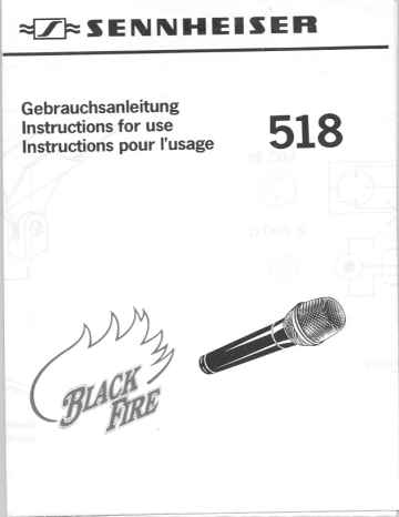 Sennheiser 518 Microphone User Manual | Fixfr