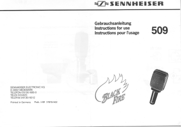 Sennheiser 509 Microphone User Manual | Fixfr