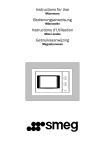 Smeg FME18EX Microwave Oven User Manual