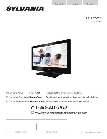 Sylvania Flat Panel Television LC220SS2 Manuel utilisateur | Fixfr