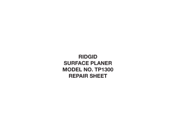 RIDGID Planer TP1300 Manuel utilisateur | Fixfr