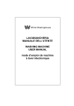 White-Westinghouse SWX703HQ Washer User Manual