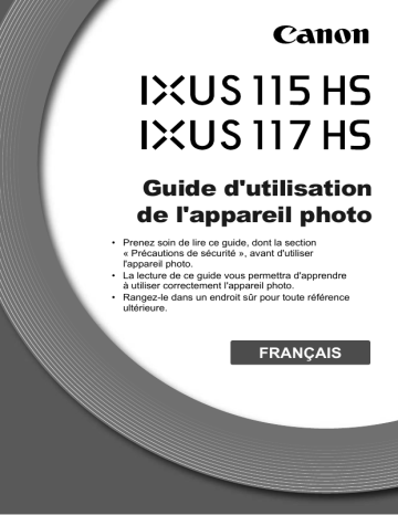 IXUS 117 HS | Canon IXUS 115 HS Manuel utilisateur | Fixfr