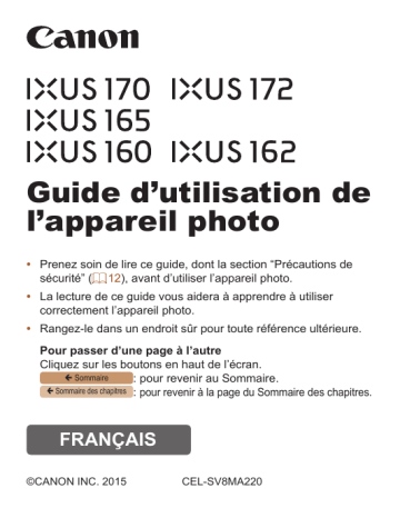 IXUS 165 | Canon IXUS 172 Manuel utilisateur | Fixfr