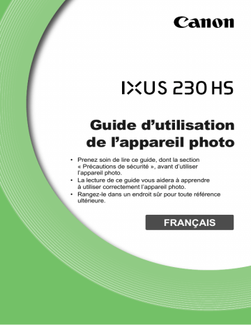 Canon IXUS 230 HS Manuel utilisateur | Fixfr