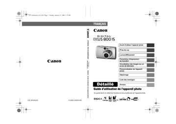 Canon Digital IXUS 800 IS Manuel utilisateur | Fixfr