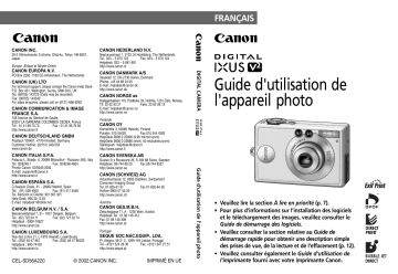 Canon Digital IXUS V2 Manuel utilisateur | Fixfr