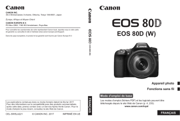 Canon EOS 80D Manuel utilisateur | Fixfr