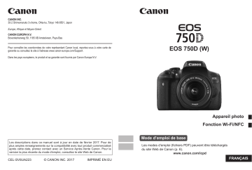 Canon EOS 750D Manuel utilisateur | Fixfr
