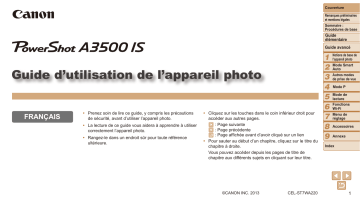 Canon PowerShot A3500 IS Manuel utilisateur | Fixfr