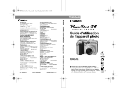 Canon PowerShot G6 Manuel utilisateur