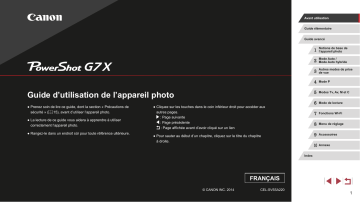 Canon PowerShot G7 X Manuel utilisateur | Fixfr