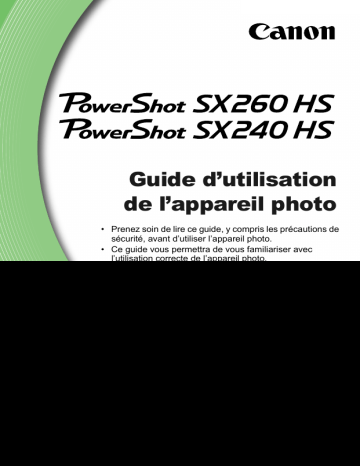 Canon PowerShot SX240 HS Manuel utilisateur | Fixfr