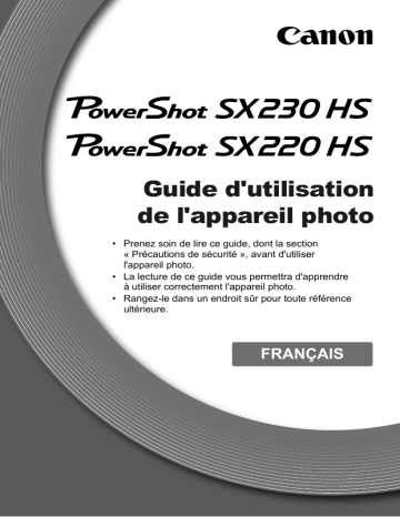 Canon PowerShot SX230 HS Manuel utilisateur | Fixfr