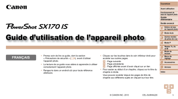 Canon PowerShot SX170 IS Manuel utilisateur | Fixfr