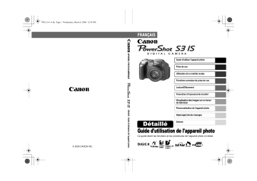 Canon PowerShot S3 IS Manuel utilisateur | Fixfr