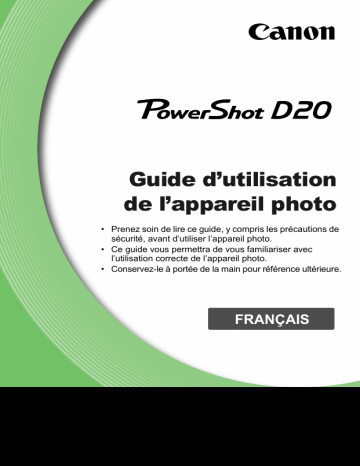 Canon PowerShot D20 Manuel utilisateur | Fixfr