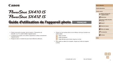 Canon PowerShot SX410 IS Manuel utilisateur | Fixfr