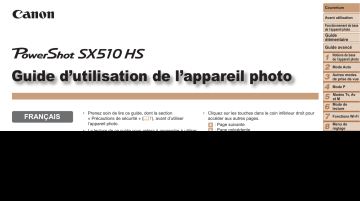 Canon PowerShot SX510 HS Manuel utilisateur | Fixfr