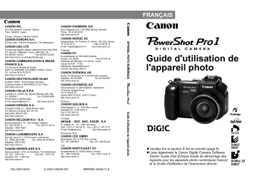 Canon Powershot Pro1 Manuel utilisateur | Fixfr
