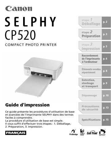 Canon SELPHY CP520 Manuel utilisateur | Fixfr