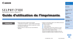 Canon SELPHY CP1000 Manuel utilisateur