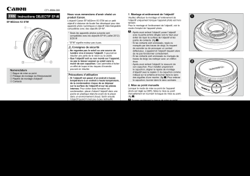 Canon EF-M 22mm f/2 STM Manuel utilisateur | Fixfr