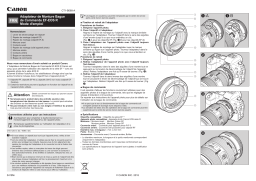 Canon Control Ring Mount Adapter EF-EOS R Manuel utilisateur