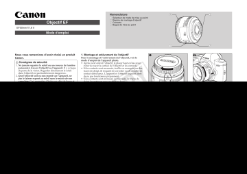 Canon EF 50mm f/1.8 II Manuel utilisateur | Fixfr