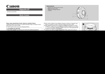 Canon EF 40mm f/2.8 STM Manuel utilisateur | Fixfr