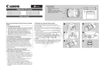 Canon EF 55-200mm f/4.5-5.6 II USM Manuel utilisateur | Fixfr