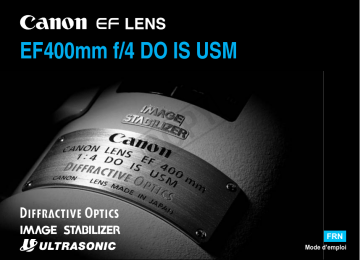 Canon EF 400mm f/4 DO IS USM Manuel utilisateur | Fixfr